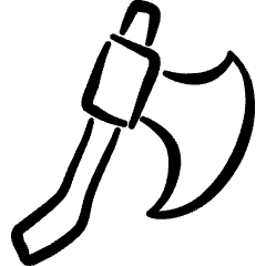 Antique Axe Icon from Freehand Set