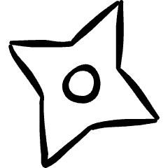 Antique Shuriken Ninja Star Icon from Freehand Set