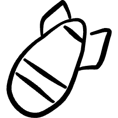 Bomb Rocket Icon from Freehand Set