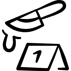 Crime Scene Evidence Bloody Knife Icon from Freehand Set