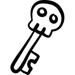 Crime Skull Key Icon from Freehand Set