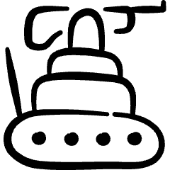 Drone Ground Armed Gun Icon from Freehand Set