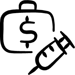 Drugs Bag Syringe Icon from Freehand Set