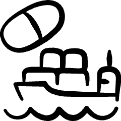 Drugs Traffic Container Ship Icon from Freehand Set