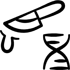 Forensic Science Knife Blood Dna Evidence Icon from Freehand Set