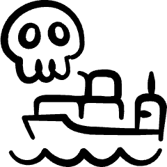 Illegal Logistic Container Ship Icon from Freehand Set