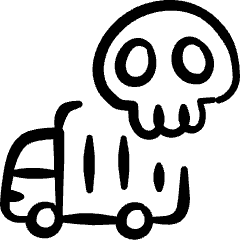 Illegal Logistic Truck Icon from Freehand Set