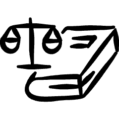 Legal Scale Book Icon from Freehand Set