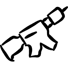 Modern Weapon Machine Gun Icon from Freehand Set