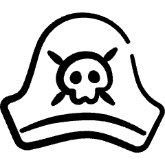 Piracy Captain Hat Icon from Freehand Set