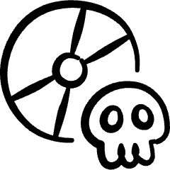 Piracy Cd Dvd Blue Ray Disk Icon from Freehand Set