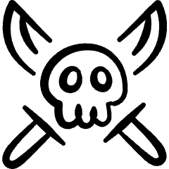 Piracy Skull Crossed Sword Icon from Freehand Set