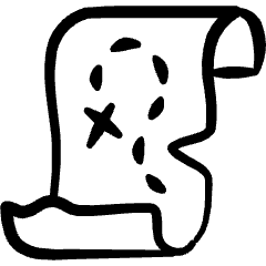 Piracy Treasure Map Icon from Freehand Set