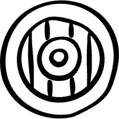 Protection Round Shield Icon from Freehand Set