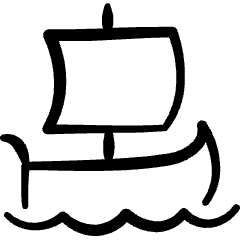 Greek Aesthetics History Ship Boat Icon from Freehand Set