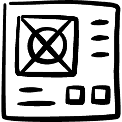 Design Process Layout Icon from Freehand Set