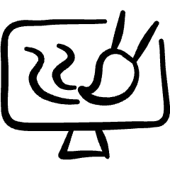 Design Process Paint Screen Icon from Freehand Set