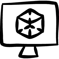 Design Process Shape Monitor Icon from Freehand Set