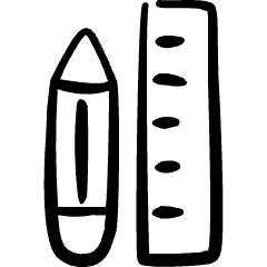 Design Tool Pencil Ruler Icon from Freehand Set