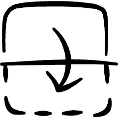 Flip Down Icon from Freehand Set