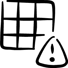 Layers Grid Warning Icon from Freehand Set