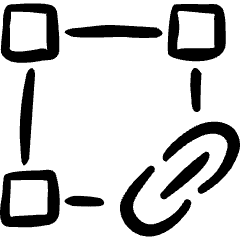 Vectors Square Link Icon from Freehand Set