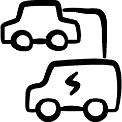 Clean Car Charging Another Car Icon from Freehand Set