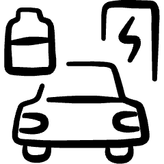 Clean Car Charging Station Icon from Freehand Set