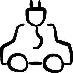 Clean Car Electric Powered Car Icon from Freehand Set