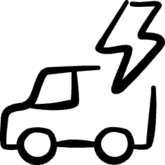 Clean Car Electric Powered Van Icon from Freehand Set