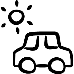 Clean Car Solar Powered Car Sun Icon from Freehand Set