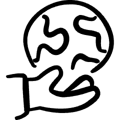 Ecology Globe Hand Icon from Freehand Set