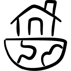 Ecology Globe House Icon from Freehand Set