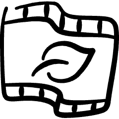 Ecology Leaf Movie Icon from Freehand Set