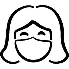 Pollution Wear Mask Women Icon from Freehand Set