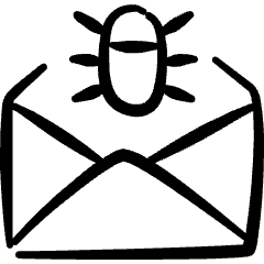 Email Action Bug Icon from Freehand Set
