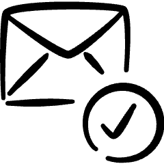 Email Action Check Icon from Freehand Set