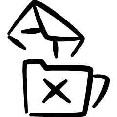 Email Action Delete Folder Icon from Freehand Set