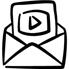 Email Action Play Icon from Freehand Set