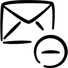 Email Action Subtract Icon from Freehand Set