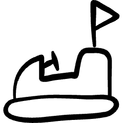 Amusement Park Bumper Cars Icon from Freehand Set