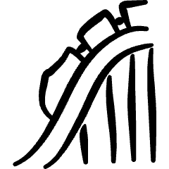 Amusement Park Rollercoaster Icon from Freehand Set