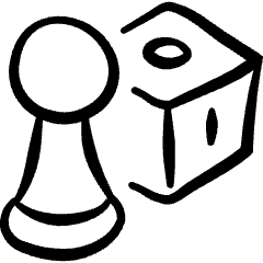 Board Game Dice Pawn Icon from Freehand Set