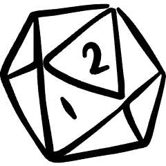 Board Game Dice Icon from Freehand Set