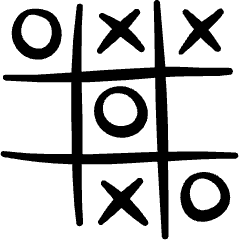 Board Game Tic Tac Toe Icon from Freehand Set