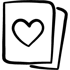 Card Game Heart Icon from Freehand Set