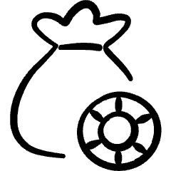 Casino Bag Chip Icon from Freehand Set