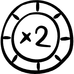 Casino Chips Double Icon from Freehand Set