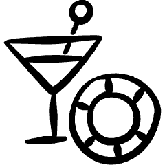 Casino Coin Drinks Icon from Freehand Set