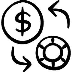 Casino Coin Exchange Icon from Freehand Set